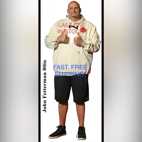 John Fetterman Life Size Cardboard Cutout Free Shipping!